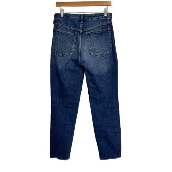 Old Navy High Waisted Button Fly OG Straight Ripped Cut Off Jeans Raw Hem 6 - Picture 6 of 9